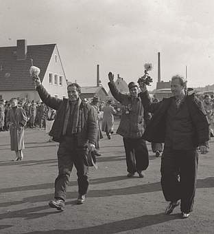 Empfang entlassener Kriegsgefangener aus der Sowjetunion, 17.10.1955